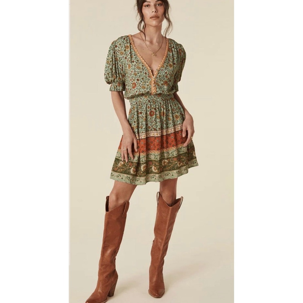 Spell & The Gypsy Collective Lady Untamed Playdress MSRP $225 Floral Green XXL